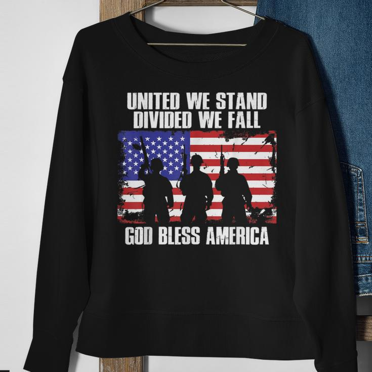 God Bless America United We Stand Divided We Fall Sweatshirt Gifts for Old Women