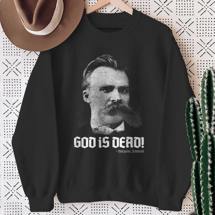 God Is Dead Friedrich Nietzsche Quote Philosopher Philosophy Sweatshirt Geschenke für alte Frauen