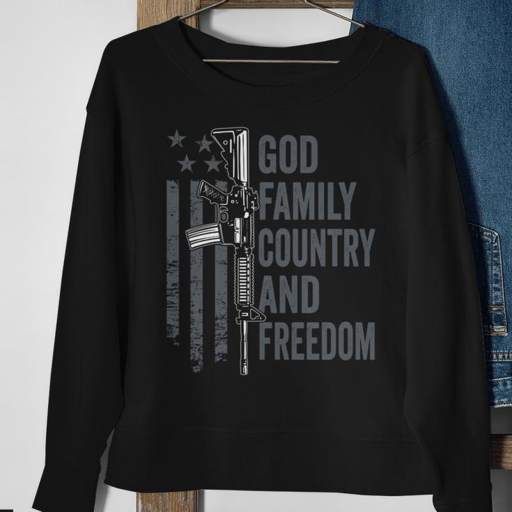 God Family Country Freedom 2Nd Amendment Pro Gun Ar15 Sweatshirt Gifts for Old Women