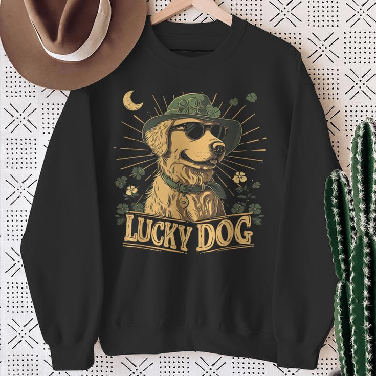 Golden Retriever Dog St Patrick's Day Saint Paddy's Irish Sweatshirt Gifts for Old Women