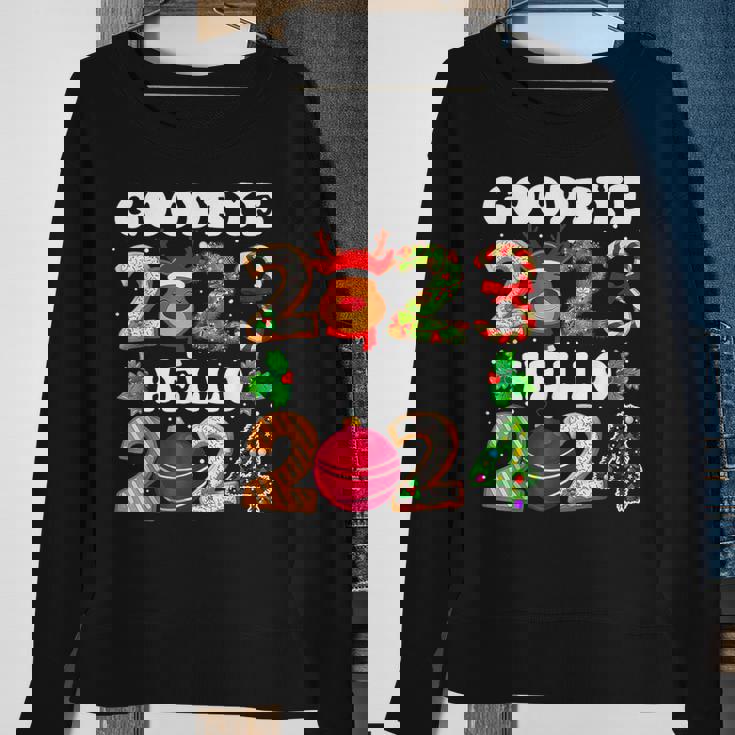 Goodbye 2023 Hello 2024 Happy New Year Christmas Xmas Sweatshirt Gifts for Old Women