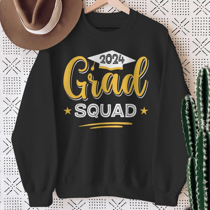 Grad Squad 2024 Matching Family Graduation Senior School Sweatshirt Gifts for Old Women