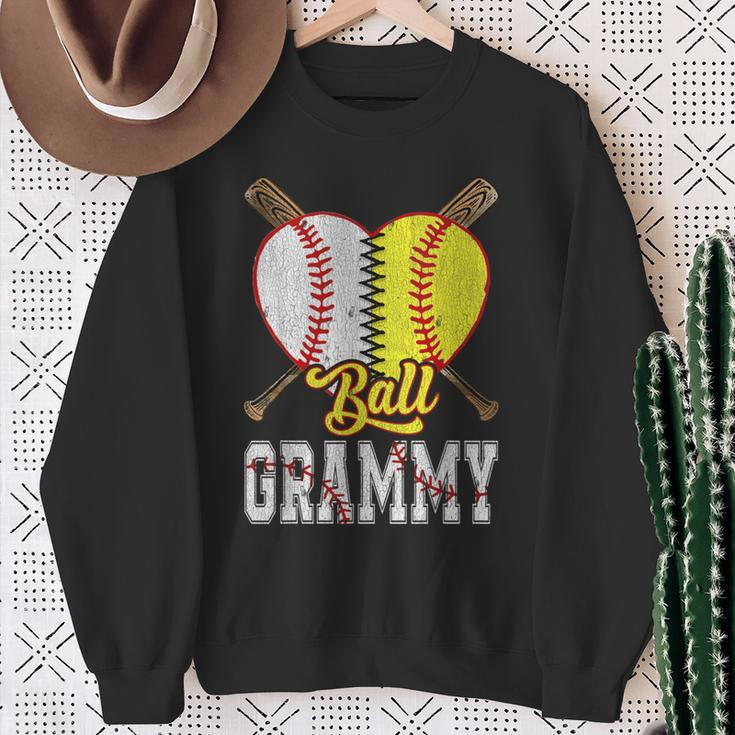 Grammy Of Both Ball Grammy Baseball Softball Pride Sweatshirt Gifts for Old Women