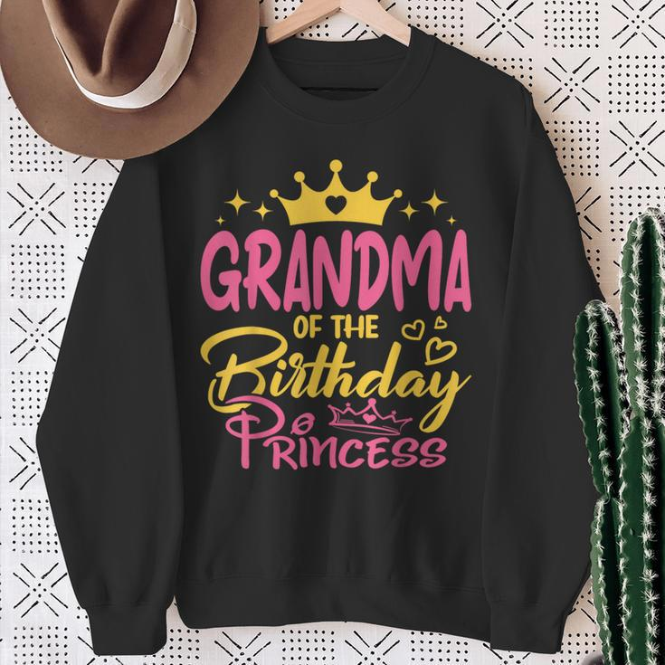 Grandma Of The Birthday Princess Girls Party Family Matching Sweatshirt Gifts for Old Women