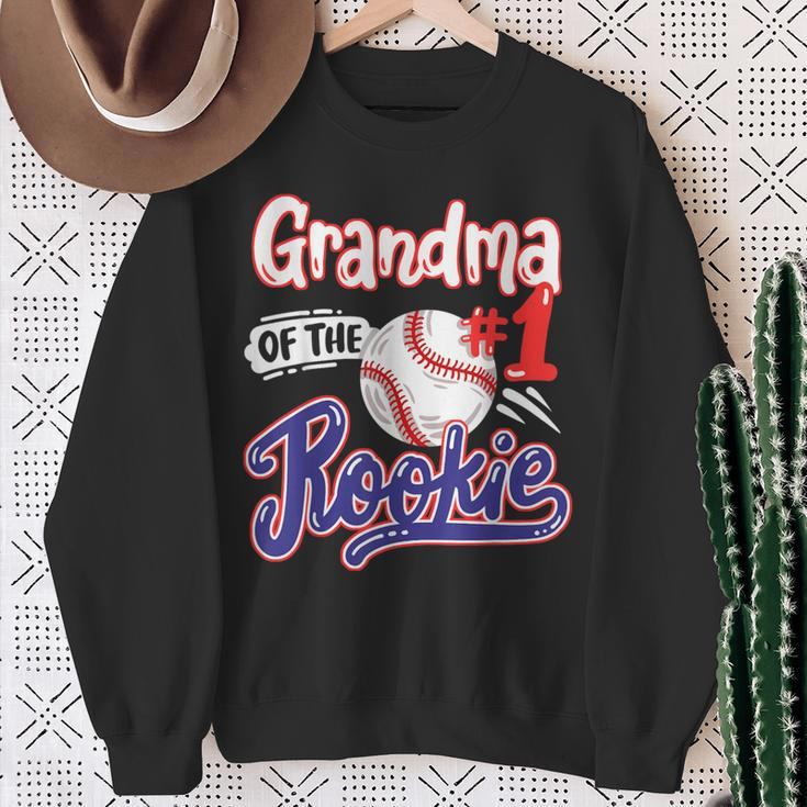 Grandma Of Rookie 1St Baseball Birthday Party Theme Matching Sweatshirt Gifts for Old Women