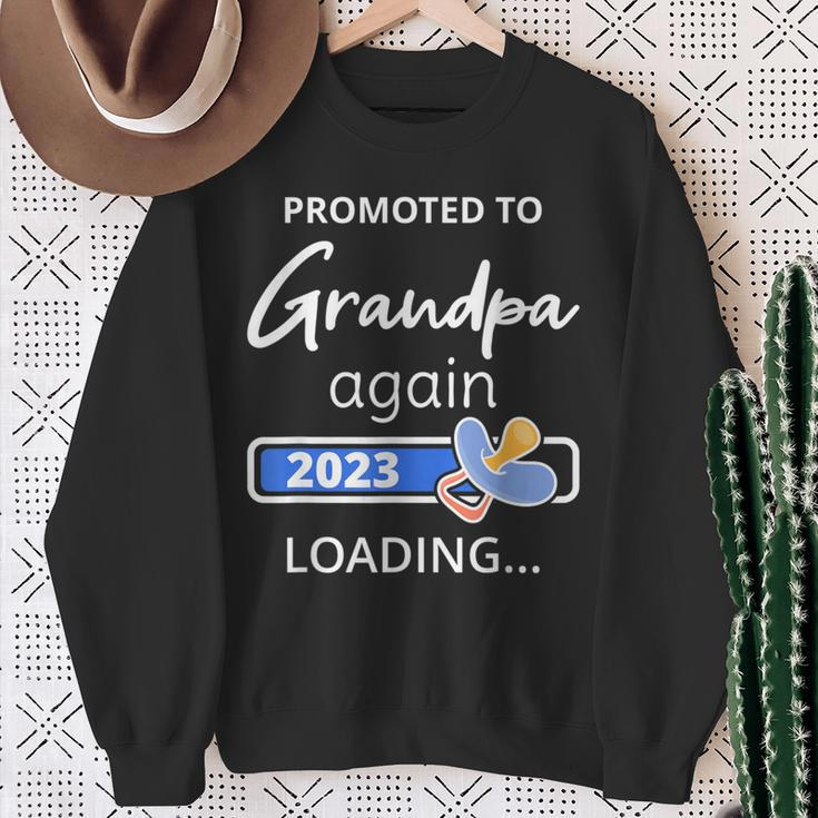 Grandpa Again 2023 Loading Grandad To Be Promoted To Grandpa Sweatshirt Gifts for Old Women