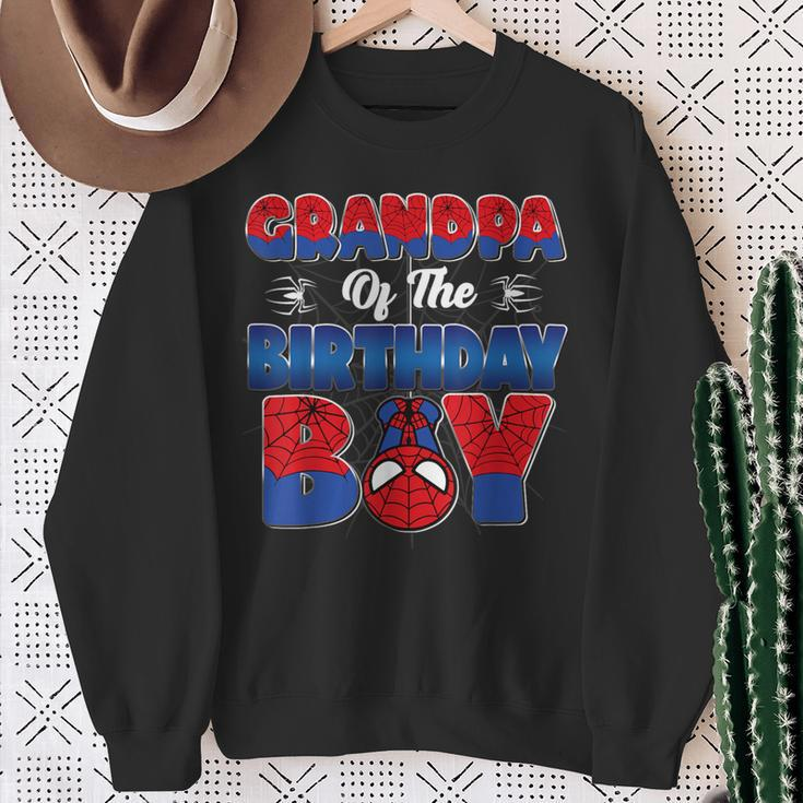 Grandpa Of The Birthday Boy Spider Family Matching Sweatshirt Gifts for Old Women