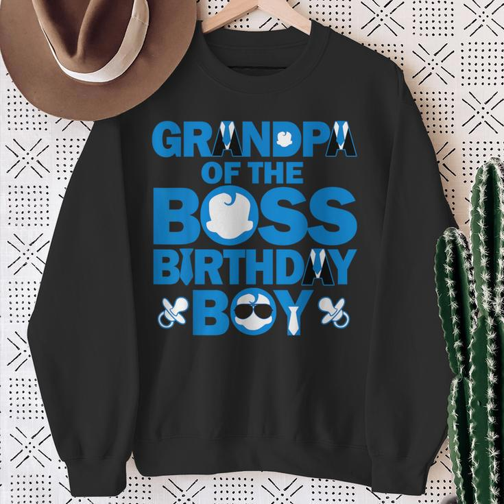 Grandpa Of The Boss Birthday Boy Baby Family Party Decor Sweatshirt Gifts for Old Women