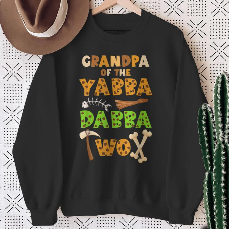 Grandpa Of The Yabba Dabba Two Ancient Times 2Nd Birthday Sweatshirt Gifts for Old Women