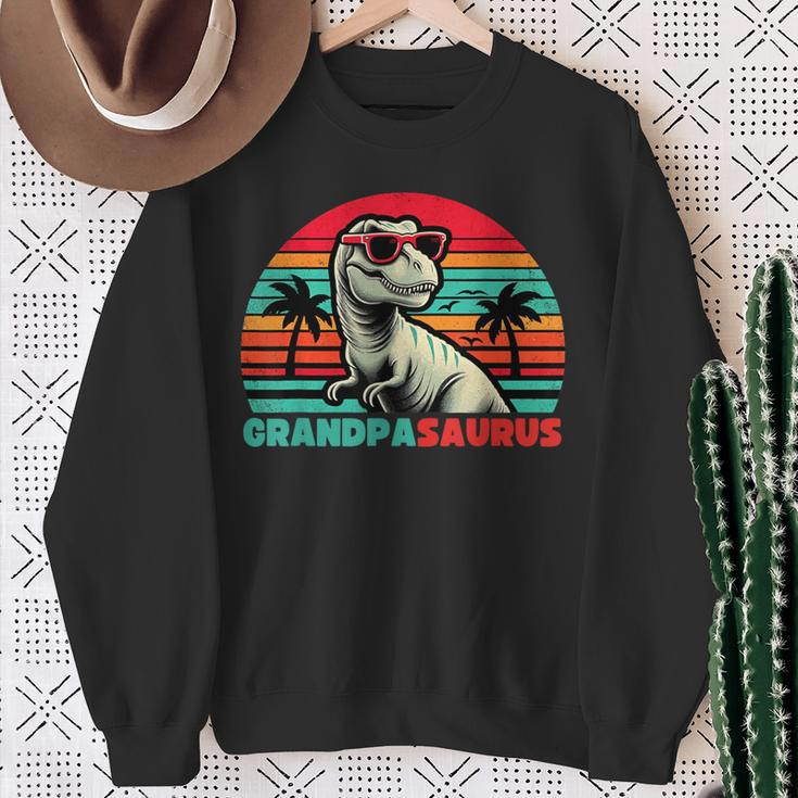 GrandpasaurusRex Grandpa Saurus Dinosaur Family Sweatshirt Gifts for Old Women