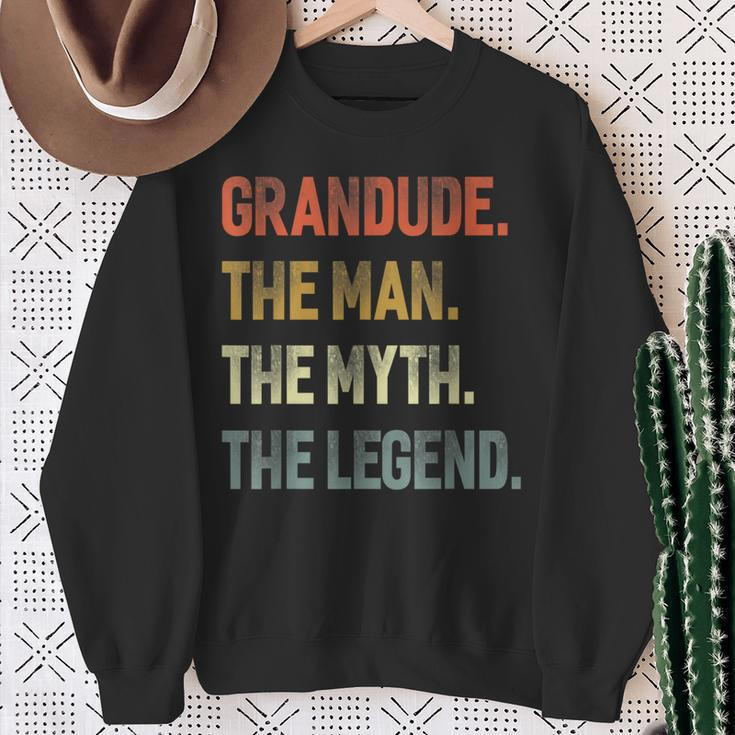 Grandude The Man The Myth The Legend Grandpa Father Day Sweatshirt Gifts for Old Women