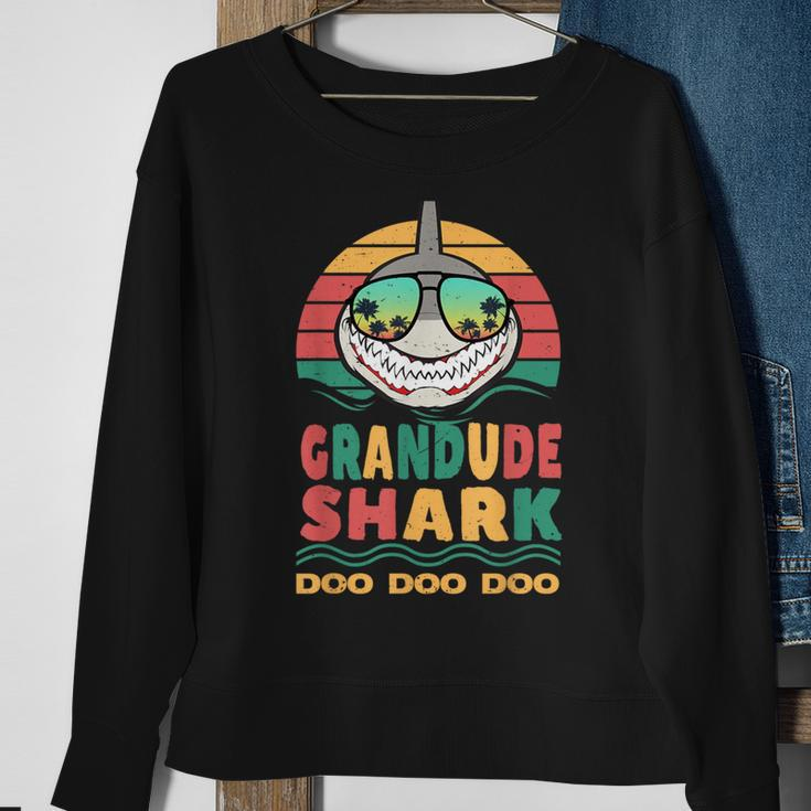 Grandude Shark Father's Day Papa Dad Grandpa Men Sweatshirt Gifts for Old Women