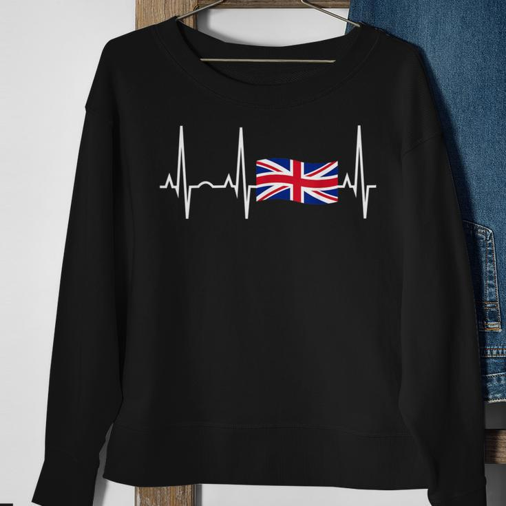 Great Britain -Union Jack Heartbeat Sweatshirt Gifts for Old Women