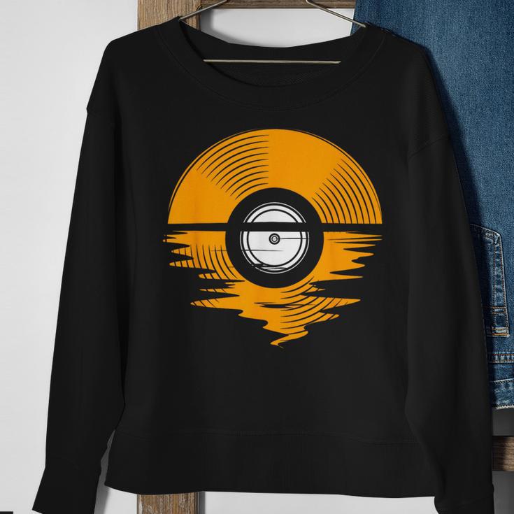 Great Vinyl Record Sunset Vintage Turntable Dj Sweatshirt Gifts for Old Women