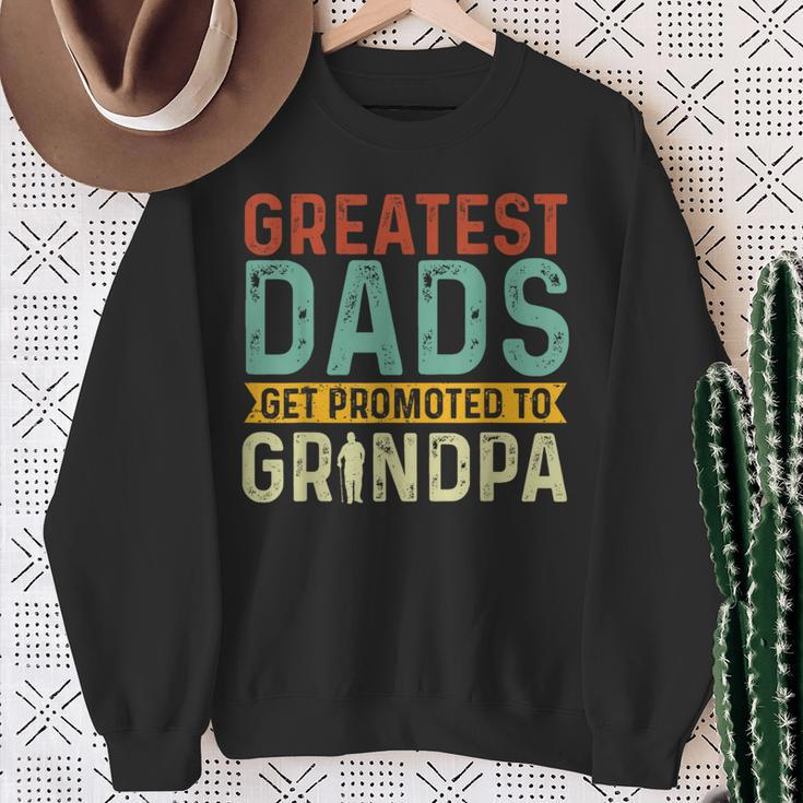 Greatest Dads Get Promoted To Grandpa Est 2024 Father's Day Sweatshirt Gifts for Old Women