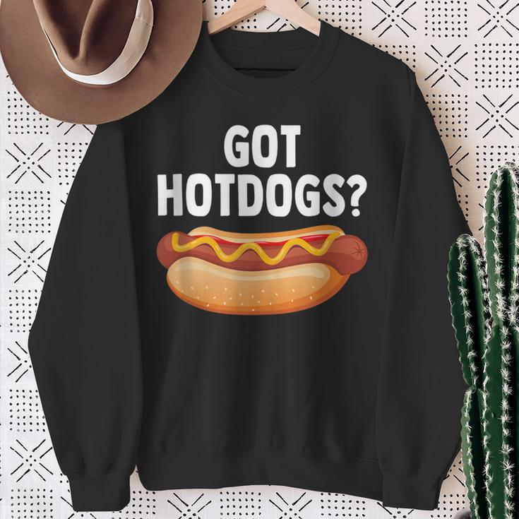 Grilling Cookout Joke Got Hot Dogs Hot Dog Grill Sweatshirt Gifts for Old Women