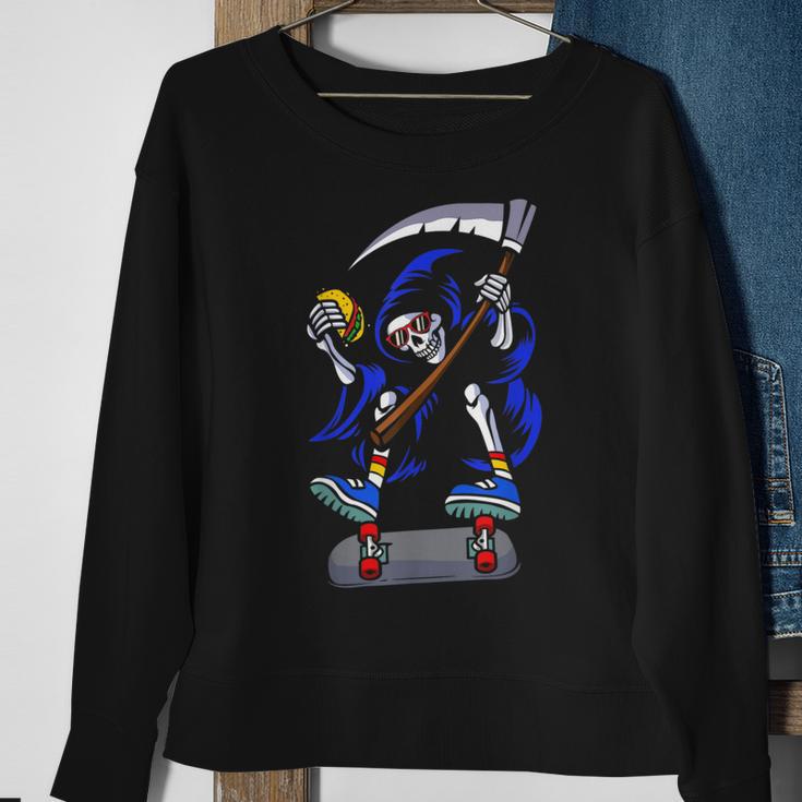 Grim Reaper Taco Sweatshirt Gifts for Old Women