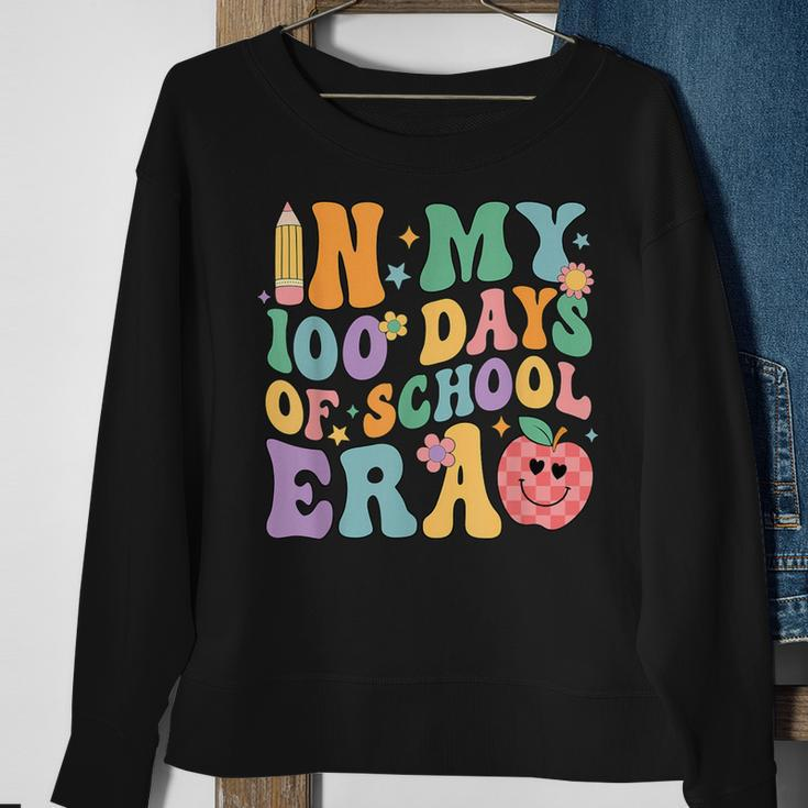 Groovy In My 100 Days Of School Era Student Teacher Sweatshirt Gifts for Old Women