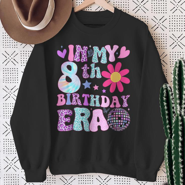 Groovy In My 8Th Birthday Era 8 Years Old Sweatshirt Gifts for Old Women