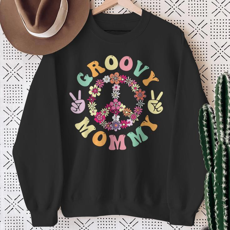 Groovy Mommy Retro Dad Matching Family 1St Birthday Party Sweatshirt Gifts for Old Women