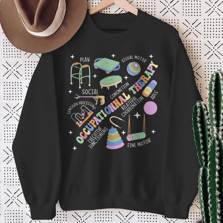 Groovy Occupational Therapy Ot Month Therapist Assistant Ota Sweatshirt Gifts for Old Women