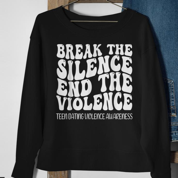 Groovy We Wear Orange N Dating Violence Awareness Sweatshirt Gifts for Old Women