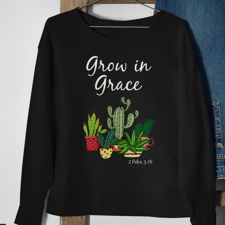 Grow In Grace Bible Verse Inspirational Scripture Christian Sweatshirt Gifts for Old Women