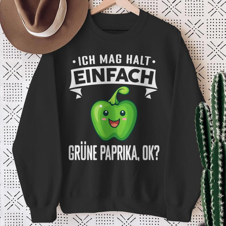 Grüne Paprika Ich Mag Halt Einfach Grüne Paprika Sweatshirt Geschenke für alte Frauen