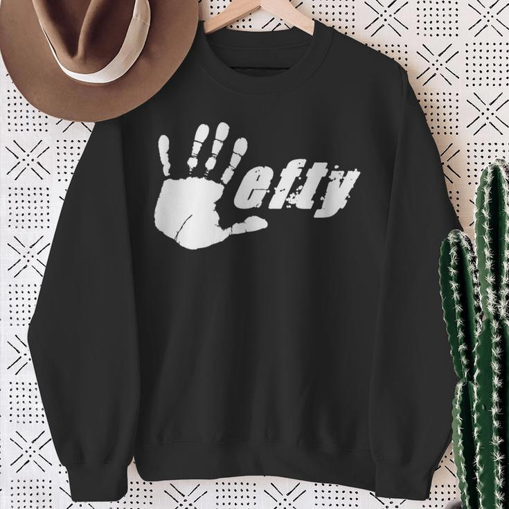 Grungy Hand Print Lefty Pride 2 Fun Sweatshirt Gifts for Old Women