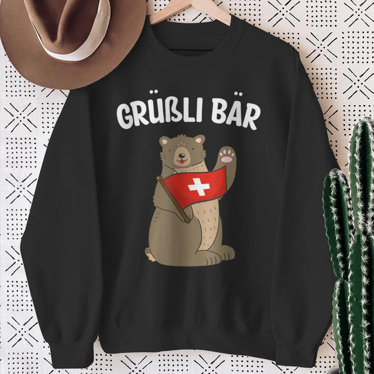 Grüßli Bear Swiss Grüezi Grizzly Bear Sweatshirt Geschenke für alte Frauen
