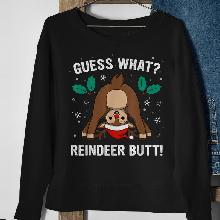 Guess What Reindeer Butt & Boys Ugly Christmas Sweatshirt Gifts for Old Women