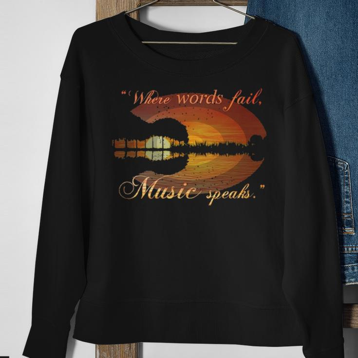 Guitar Music Speaks Sweatshirt Gifts for Old Women