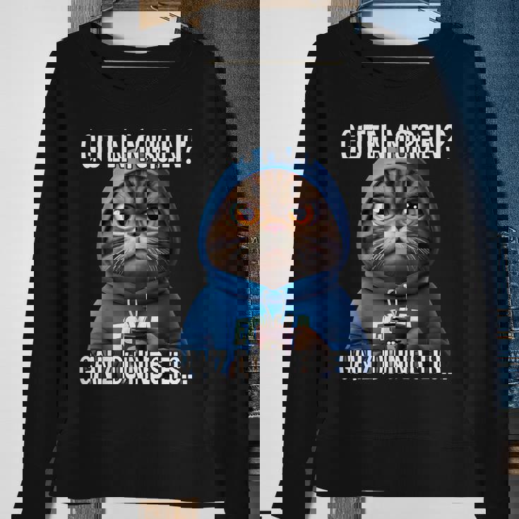 Guten Morgen Ganz Dünnes Eis Kaffee Saying Black Sweatshirt Geschenke für alte Frauen