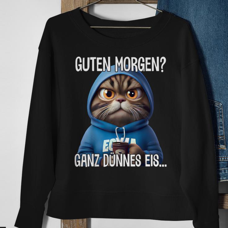 Guten Morgen Ganz Dünnes Eis Kaffee Saying Black Sweatshirt Geschenke für alte Frauen