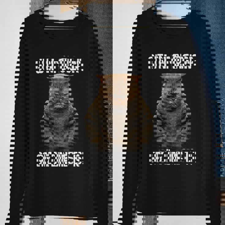 Guten Morgen Ganz Dünnes Eis- Morgenmuffel Cat Black Sweatshirt Geschenke für alte Frauen