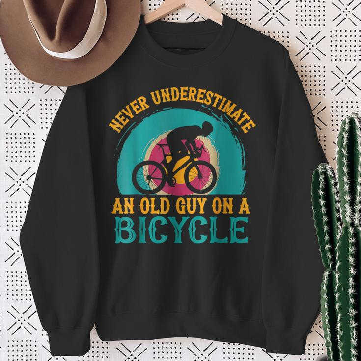 Guy On A Bicycle Grandpa Cycling Sweatshirt Gifts for Old Women