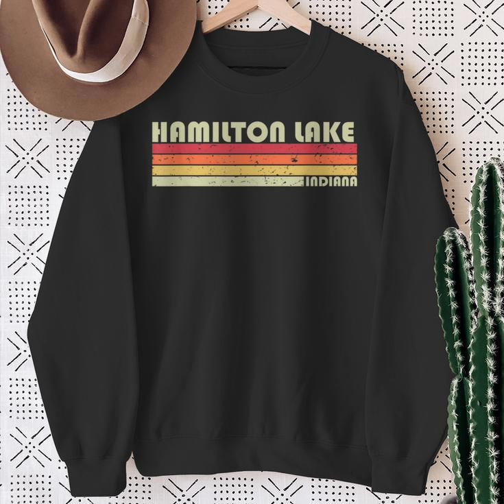 Hamilton Lake Indiana Fishing Camping Summer Sweatshirt Gifts for Old Women