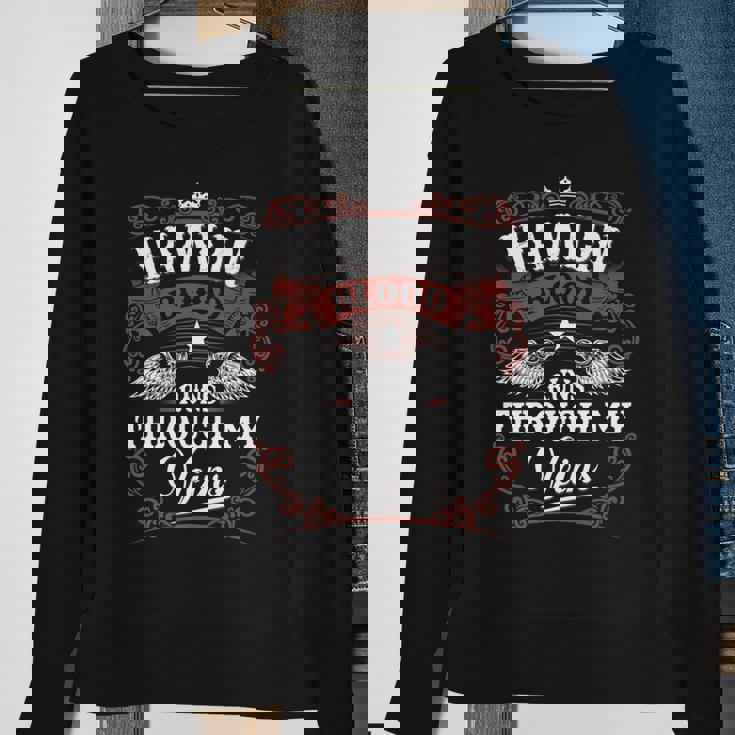 Hamlin Blood Runs Through My Veins Vintage Family Name Sweatshirt Gifts for Old Women