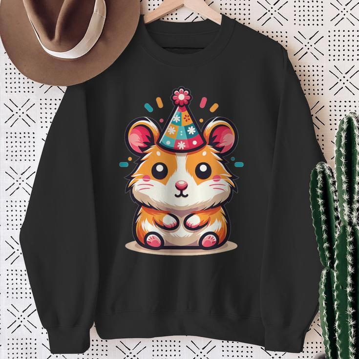 Hamster For Birthday For Children A Birthday Hamster Sweatshirt Gifts for Old Women