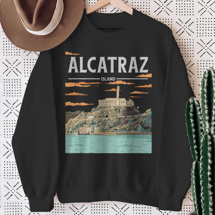 Hand-Drawn Alcatraz Sweatshirt Geschenke für alte Frauen