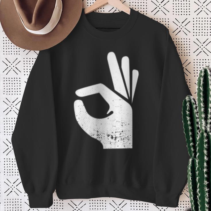 Handsign Reinguckt Reingeschaut Meme Sweatshirt Geschenke für alte Frauen