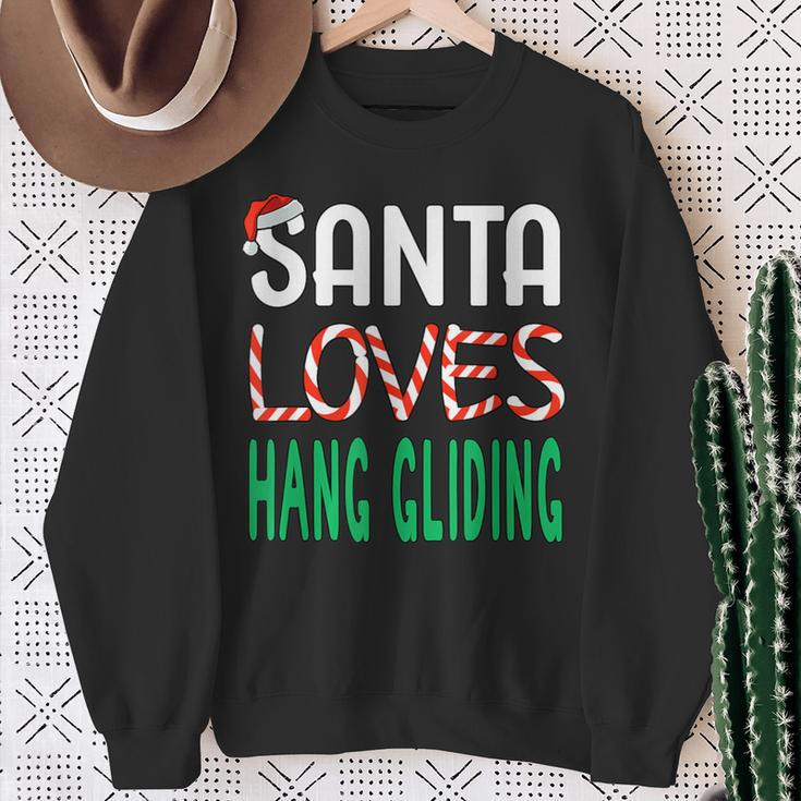 Hang Gliding Christmas Santa Loves Hang Gliding Sweatshirt Gifts for Old Women