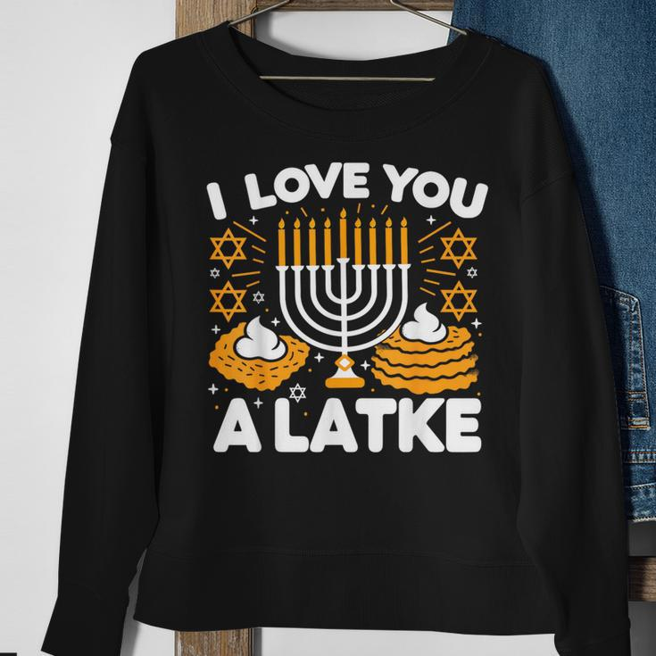 Hanukkah I Love You A Latke Pajamas Chanukah Hanukkah Pjs Sweatshirt Gifts for Old Women