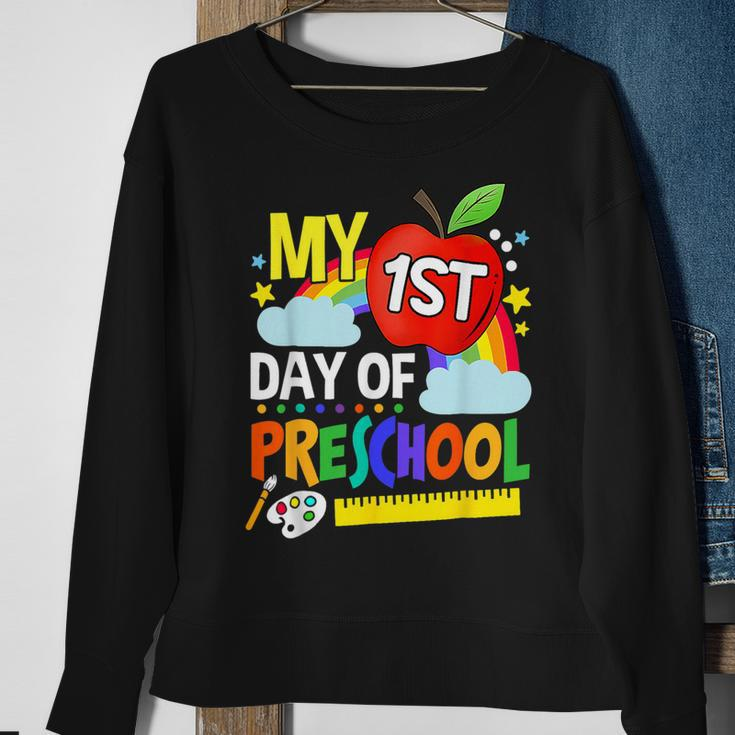 Happy My First Day Of Preschool Back To School Sweatshirt Gifts for Old Women