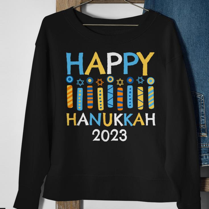 Happy Hanukkah 2023 Love And Light Jewish Menorah Family Sweatshirt Gifts for Old Women