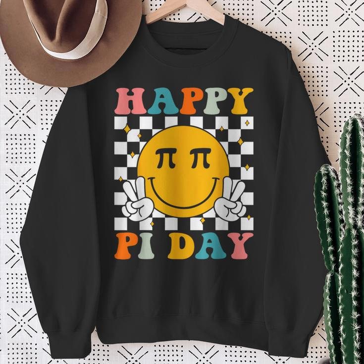 Happy Pi Day Retro Smile Face Math Symbol Pi 314 Sweatshirt Gifts for Old Women