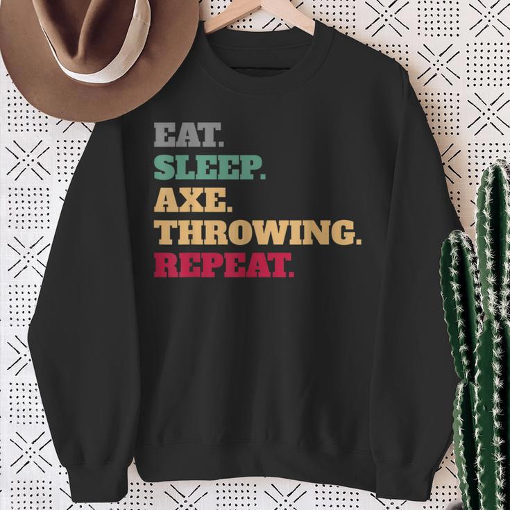 Hatchetman Eat Sleep Axe Throwing Sweatshirt Gifts for Old Women