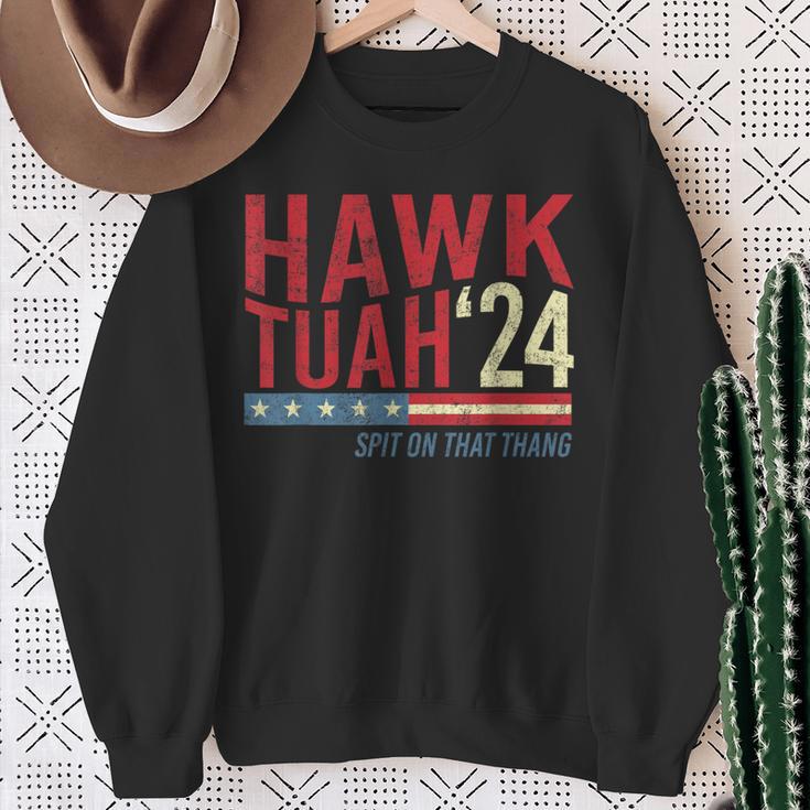 Hawk Tuah Spit On That Thang Hawk Thua Hawk Tua Sweatshirt Gifts for Old Women