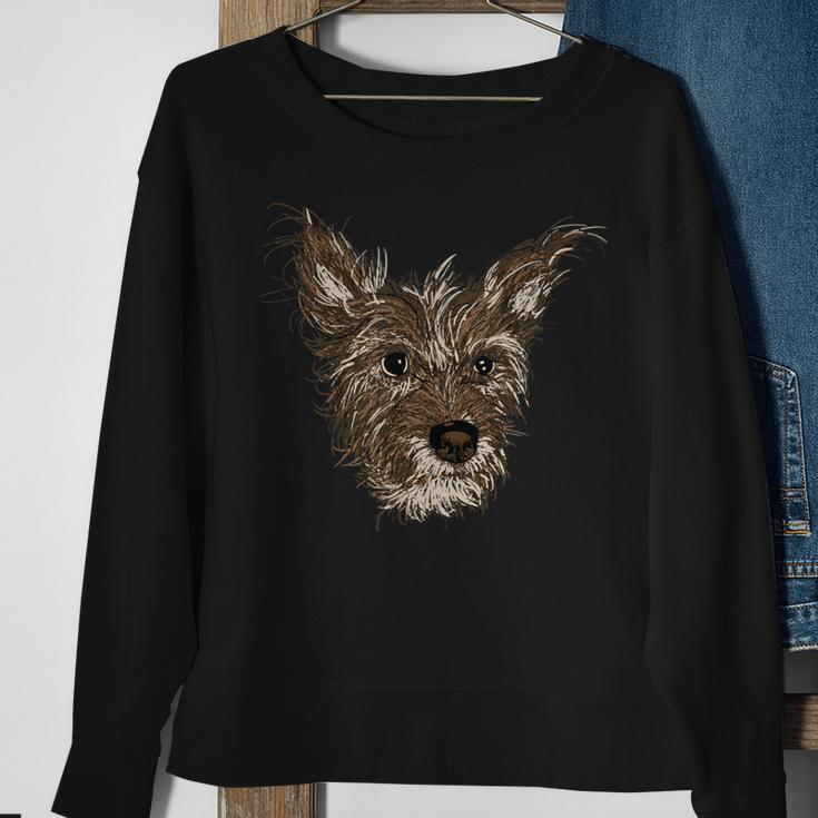 Hazie Pups Terrier Mix Scruffy Dog Sweatshirt Geschenke für alte Frauen