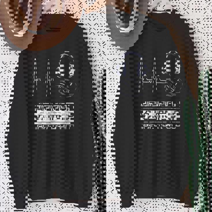 Headphone On Volume Up Ignore The World Headphones Sweatshirt Gifts for Old Women